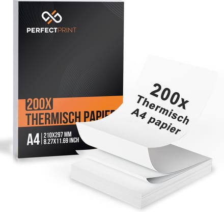 PerfectPrint 200x Thermische Printer A4 Printpapier - 200 Vellen - A4 Papier voor Mini Printer - Thermal Printer - Draagbare Pocket Printer