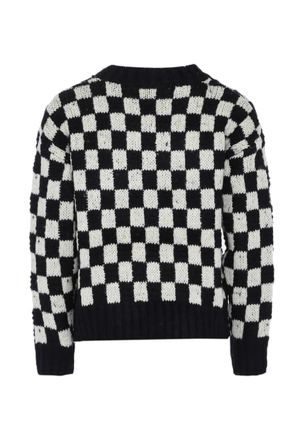 Mymo Jumper Dames WIT ZWART GERUIT