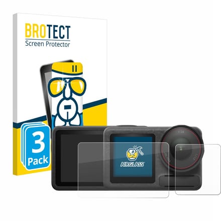 Screenprotector 3 Stuks voor DJI Osmo Action 5 Pro (case-friendly) Beschermglas transparant