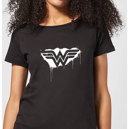 Justice League Graffiti Wonder Woman Women's T-Shirt - Black - S