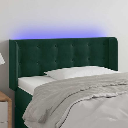 vidaXL - Hoofdbord - LED - 93x16x78/88 - cm - fluweel - donkergroen