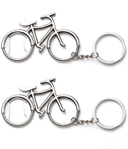 Dailygoods - Set van 2 Sleutelhangers Fietsflesopeners met Fietsdecoratie