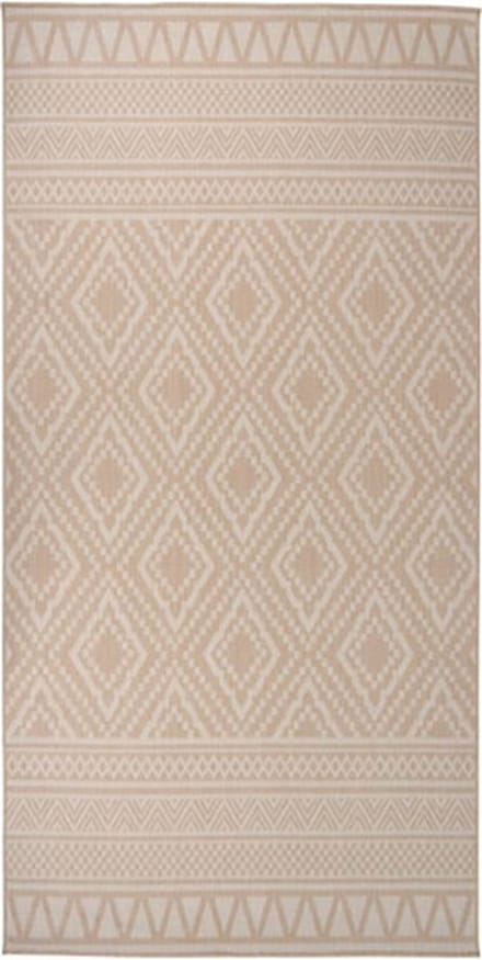 vidaXL - Buitenkleed - met - patroon - platgeweven - 100x200 - cm - bruin