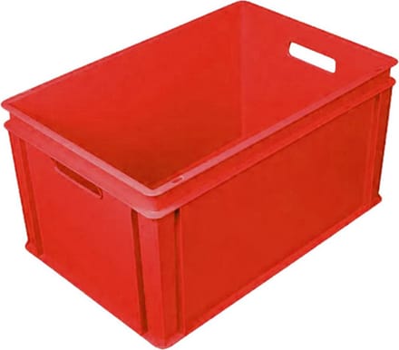 Stapelbak kunststof 600x400x325 mm 60 liter rood - Euronorm - Open handgreep