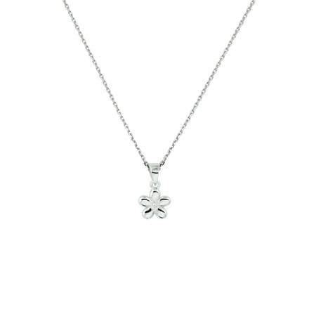 zilver gerhodineerd collier bloem 1,1 mm 36 + 4 cm 1337291