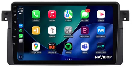 Geschikt voor BMW 3 Serie E46 | 1997 t/m 2006 | 9 inch Android Autoradio | Apple CarPlay & Android Auto | Android 14.0 | NAVIBOP N-B46-2502