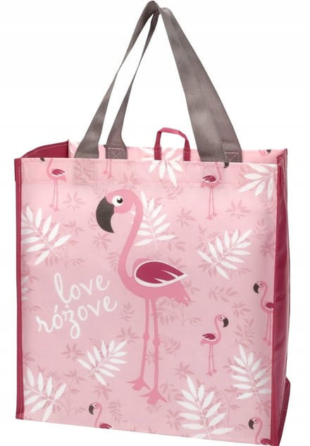 Ravi Shopper Tas Roze Flamingo 32x34 cm