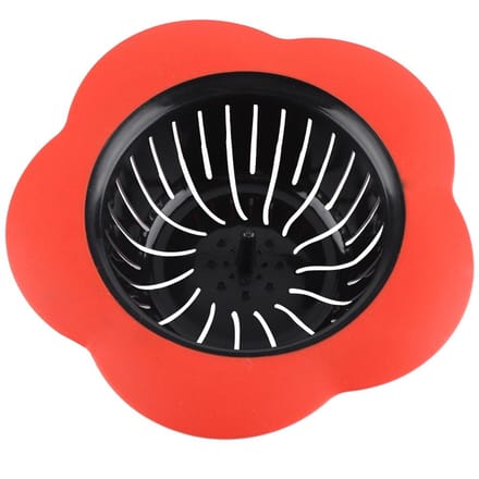 Bloemvormig Plastic Bekken Zeefje Afvoerstop Keuken Badkamer Accessoires (Rood) black