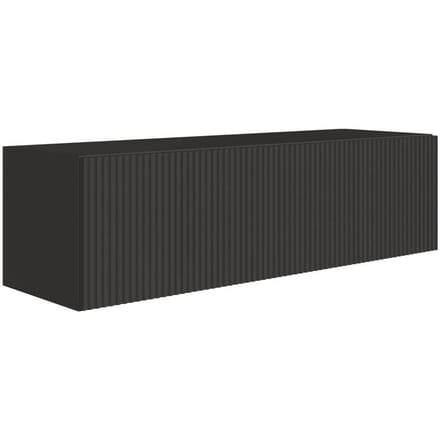 Selsey Veldio – Hangend TV-meubel met geribbelde fronten, 100 cm, zwart