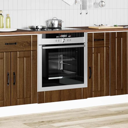 vidaXL - Ovenkast - Lucca - bewerkt - hout - bruin - eikenkleur