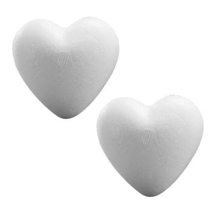 Piepschuim hobby vorm - 2x - hart - 15 cm - DIY knutsel figuren om te versieren