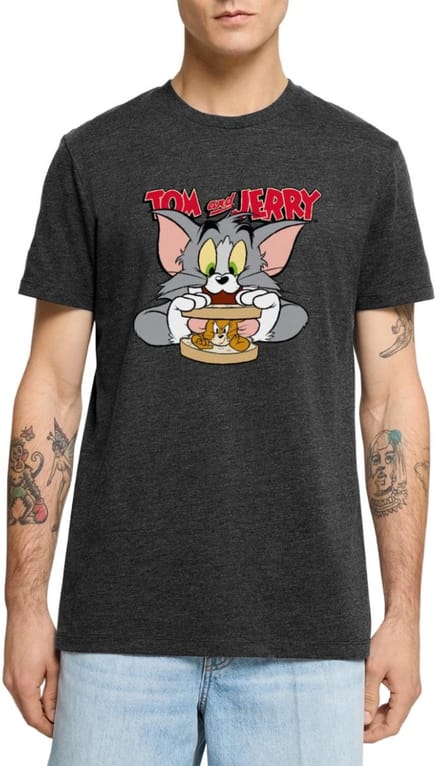 Tom En Jerry Sandwich Muis Broodje Premium T Shirt Heren