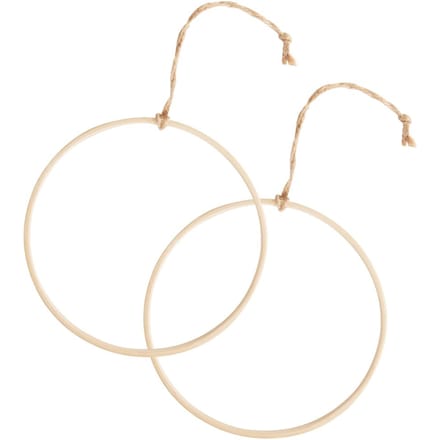 VBS Houten ring met sisal ophanglint - 2 stuks, Ø 15 cm