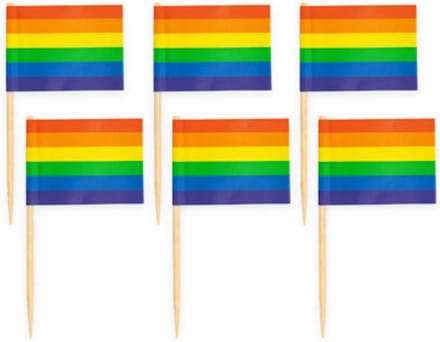 150x Cocktailprikkers Regenboog - Hapjes Cocktail Tapas Zomer Terras Prikkers