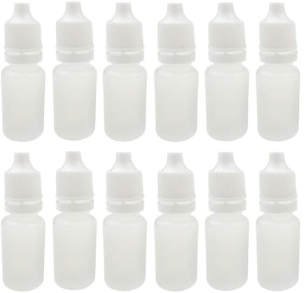 Druppelflesjes met schroefdop en openingsregelaar - 5 ml wit - Set van 50 stuks