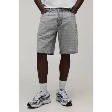 Relaxed Distressed Denim Short | Grey | Size 42