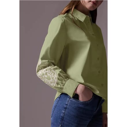 Overhemd blouse met borduursel