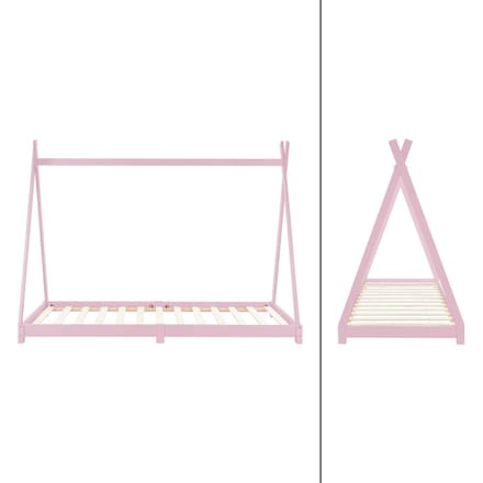 Kinderbed Tipi 90x200 cm roze grenen houten bed met lattenbodem ML design