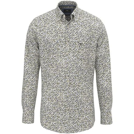 Fynch-Hatton Overhemd Bold Mini Flower Pattern Button-Down Donker Khaki / male