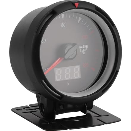 2,5 inch Watertemperatuurmeter 40 120 graden Celsius Watertemperatuurmeter LCD-scherm Universeel voor DC12V Auto gray