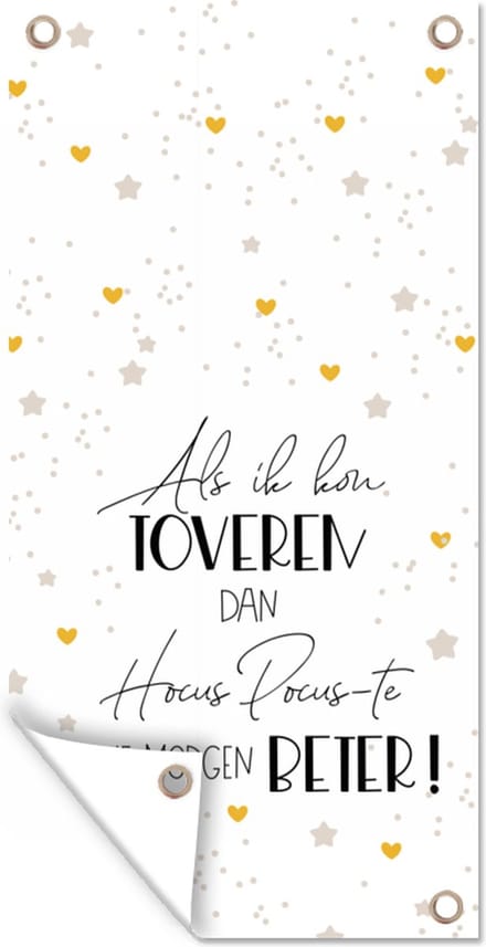 Tuinposter Sterkte - Quotes - Hart - Toveren - 30x60 cm - Tuindoek