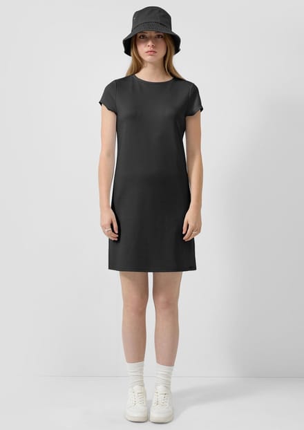 Jersey Jurk Knielang Met Ronde Hals Vrouw QS
