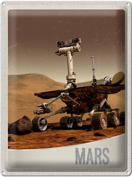 Blechschild Reise 30x40cm Wettall Mars Rover Curiosity Galaktisch