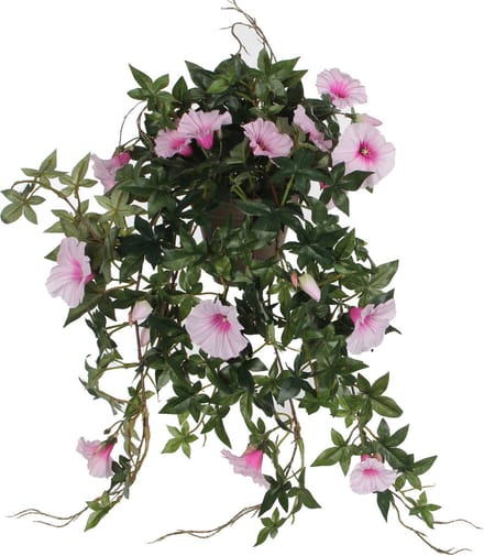 Mica Decorations Petunia Kunst Hangplant in Bloempot Stan - L25 x B45 x H50 cm - Roze