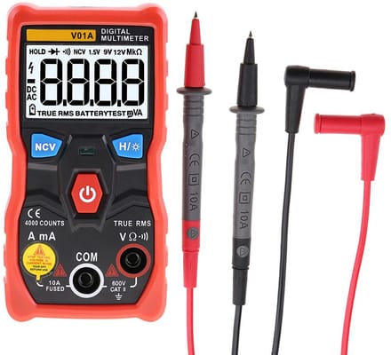 Digitale Multimeter - Stroom Tester - Elektronica Meten - Intelligente Meting - 12x6x3 cm - Rood