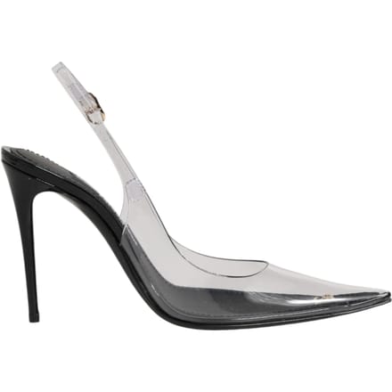 Dolce & Gabbana Zwarte Leren Heldere PVC Slingback Pumps Schoenen