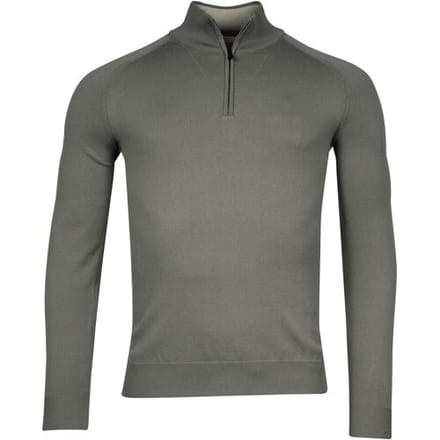 Thomas Maine Trui Pullover Half Zip Double Knit Inner Cotton Layer Taupe / male