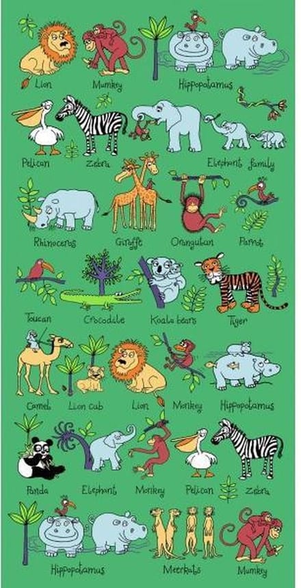 Kinderhanddoek/Strandlaken Jungle Dieren - Tyrrell Katz