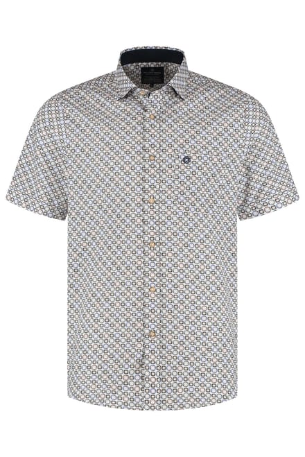 Fellows United Fellows United Overhemd Korte Mouw Chain Green Moss  2XL