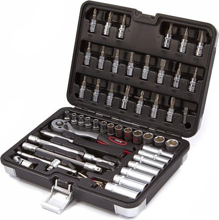 HBM 53-delige 1/4 inch dopsleutelset inclusief lange doppen