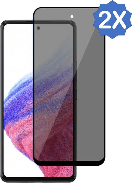 2x Privacy Screenprotector geschikt voor Samsung A53 5G - Privé Beschermglas Screen Protector Glas