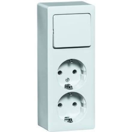 Peha Combinatieschakelaar Contactdoos 2 Stopcontacten met aardingspin Wit - 00276621