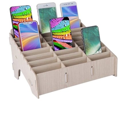 Dailygoods- Opbergdoos Houten - Telefoonhouder - Desktoporganisator