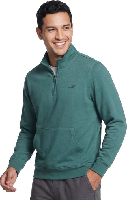 Skechers Weekend Easy ÂĽ Zip, Mannen, Groen, Sweatshirt, maat: M