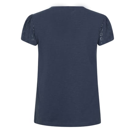 Mountain Warehouse Dames Malaga Broderie Mouw T-Shirt (Navy)