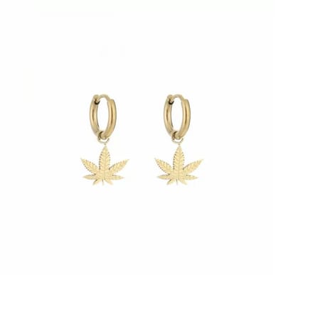 cannabis leaf Oorbellen