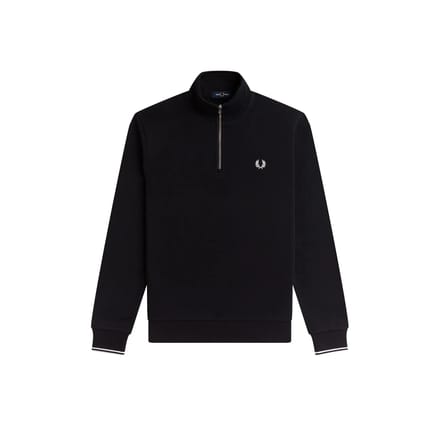 Fred Perry Half Zip Trui Zwart - Maat M - Heren - Schipperstrui
