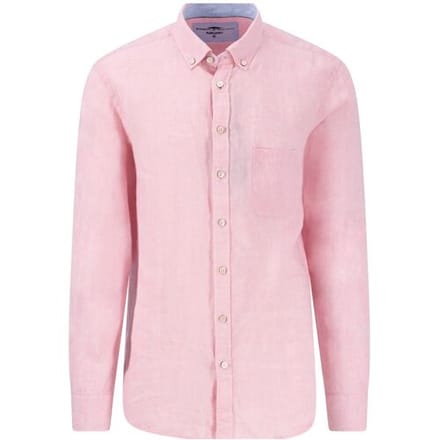 Fynch-Hatton Overhemd Uni Color Premium Linnen Button-Down Peony / male
