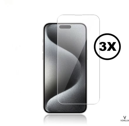 VOWLUX Screenprotector voor iPhone 14 Plus – Gehard Glas Tempered Glass – 3 Stuks – 9H Extra Sterk, HD Helder, Case-Friendly – Beschermglas