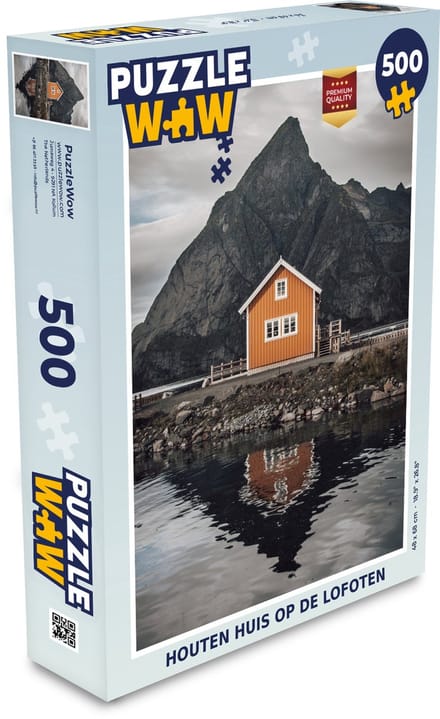 Puzzel Houten huis op de Lofoten - Legpuzzel - Puzzel 500 stukjes