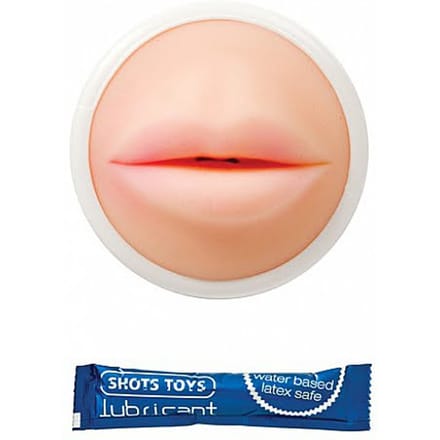 Shots Toys Easy Rider Masturbator met Glijmiddel Mond - beige