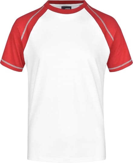 Heren t-shirt wit/rood M