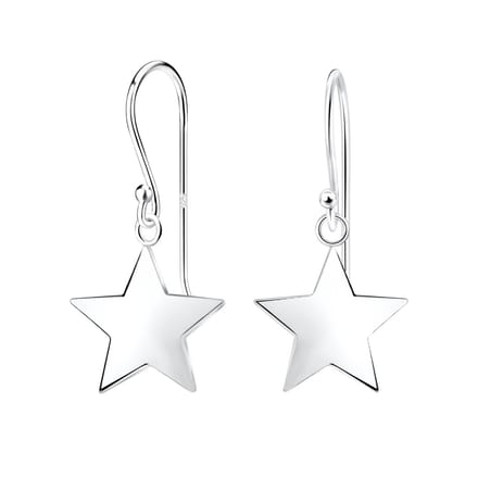 Joy|S - Zilveren ster oorbellen - ster 11 mm - oorhangers