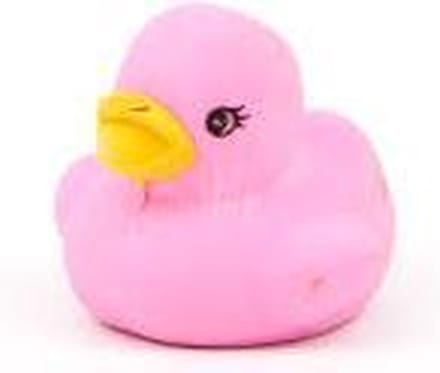 LeuksteWinkeltje gum - Eend - roze - 3.2 cm