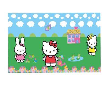 "Set Hello Kitty™ muurdecoraties - Feestdecoratievoorwerp - One size"