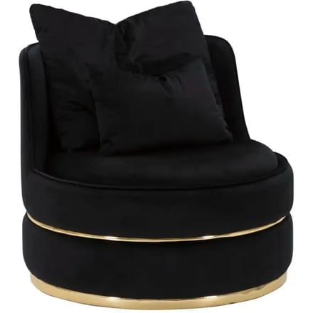Fauteuil Paris Space Nero/gold Ø 84×72 cm